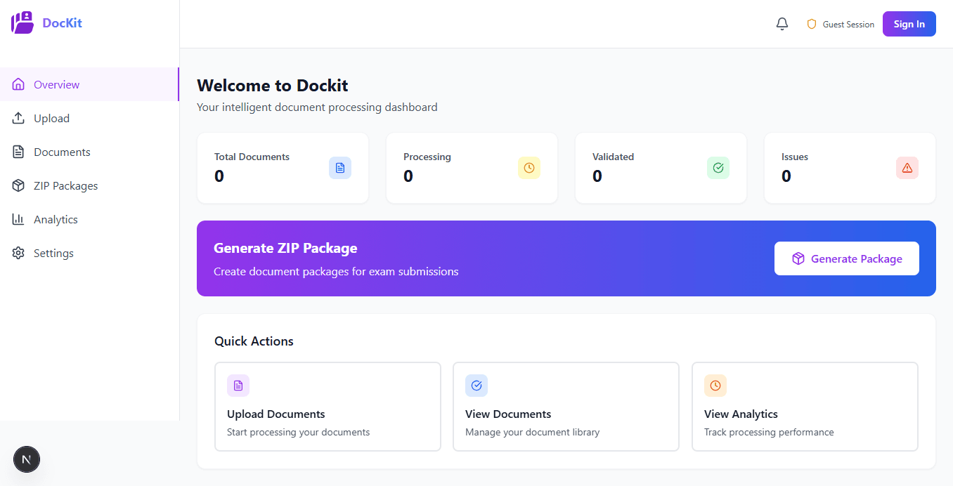 DocKit App Interface Mockup